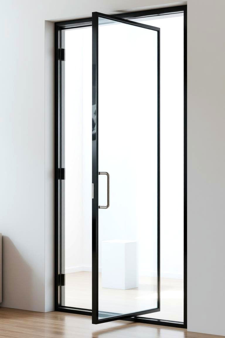 Pivoting Glass Door Feature - 24 Glass Front Doors Ideas