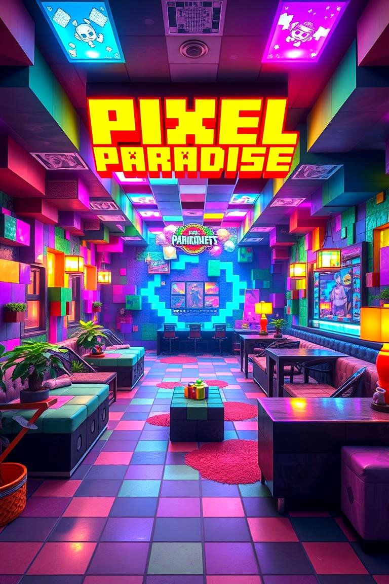 Pixel Paradise Lounge - 24 Minecraft Themed Bedroom Ideas