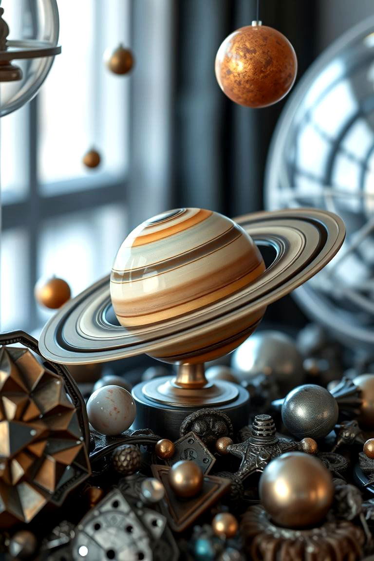 Planetary Accent Pieces - 24 galaxy space-themed bedroom ideas