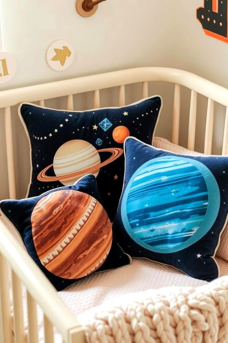 Planetary Pillow Paradise - 24 Space-themed Nursery Ideas