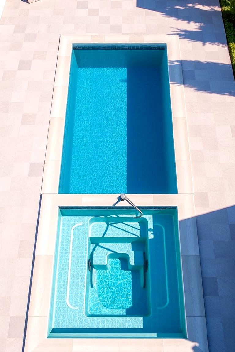 Planning for Easy Access and Circulation - 24 Rectangle Pool With Hot Tub
