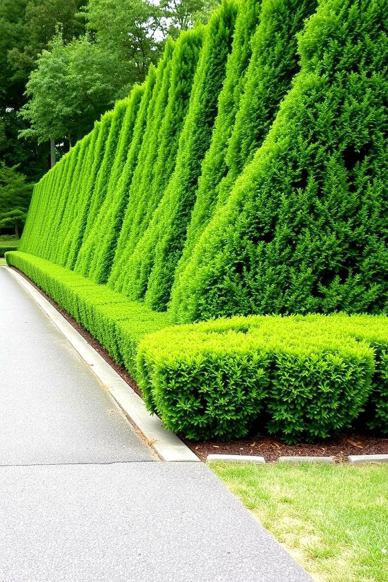 Plant Evergreen Shrubs - 24 Driveway Landscape Ideas