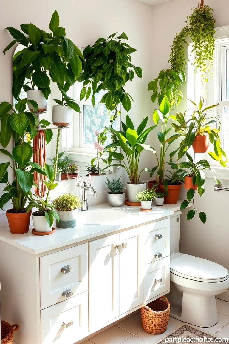 Plant Filled Oasis Vanity - 24 Vanity Room Ideas