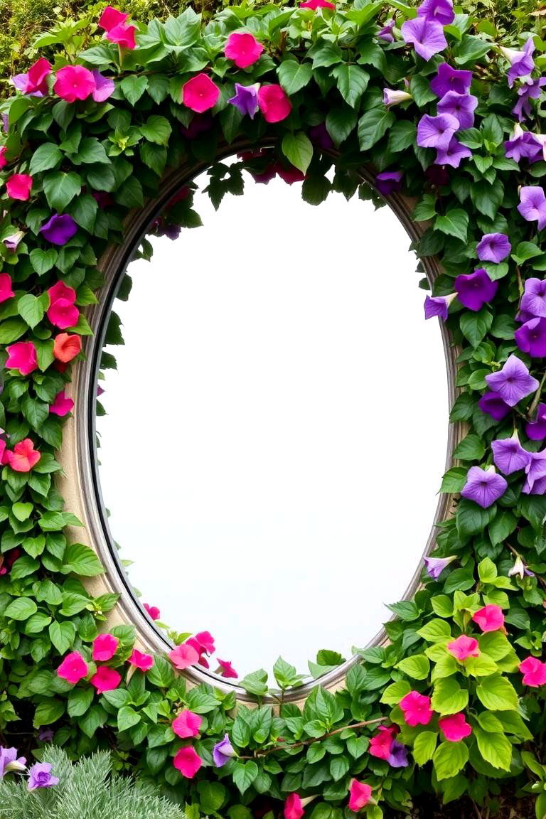 Plant Framed Mirror - 24 Garden Mirror Ideas