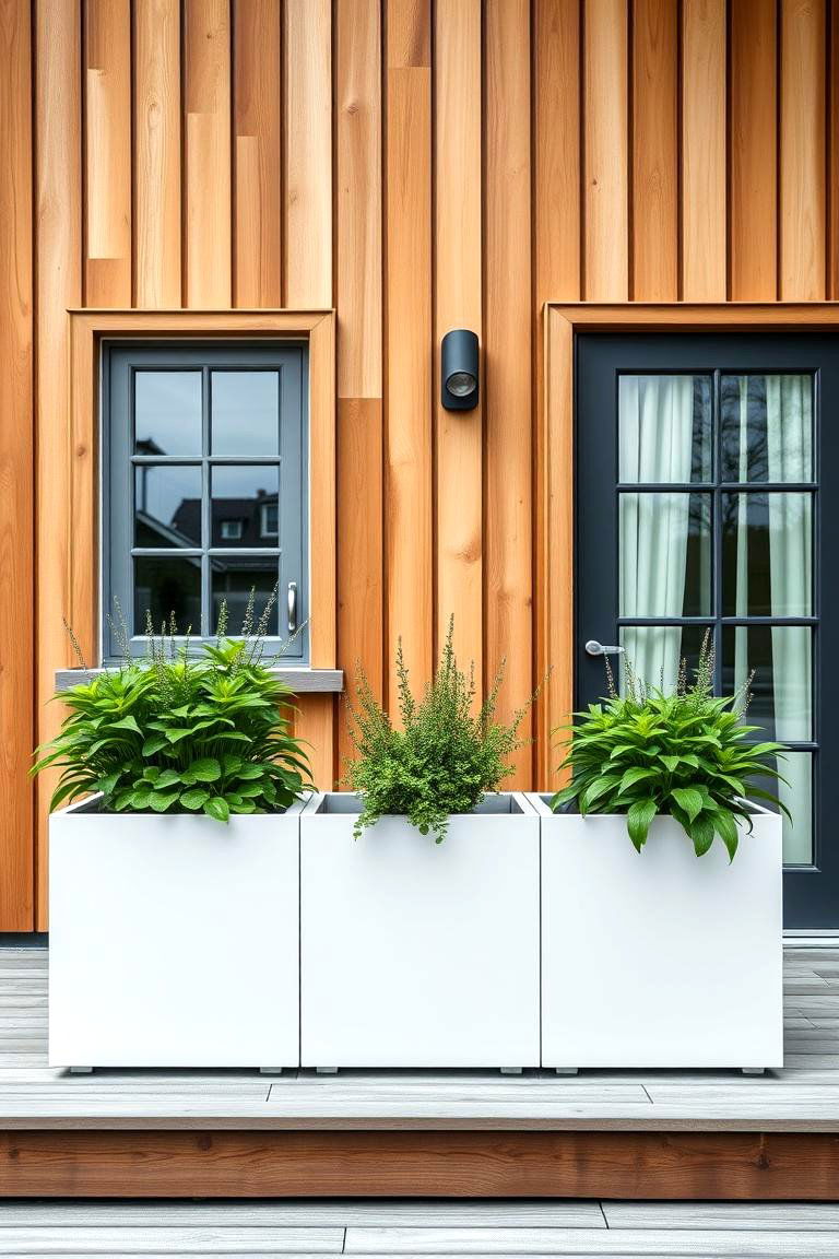 Planters Integrated into the Facade or Railing - 24 Scandinavian House Exterior Ideas