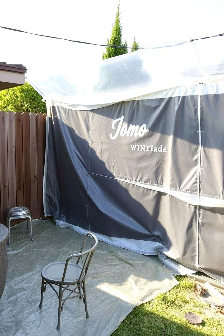 Plastic Sheeting Windbreak - 24 Ideas Cheap Ways to Block Neighbors View