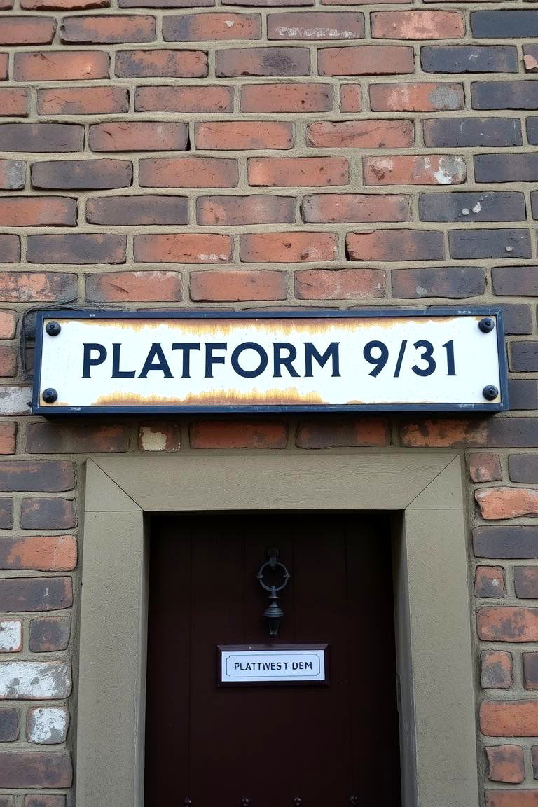 Platform 9 34 Sign - 24 Harry Potter Decor Ideas