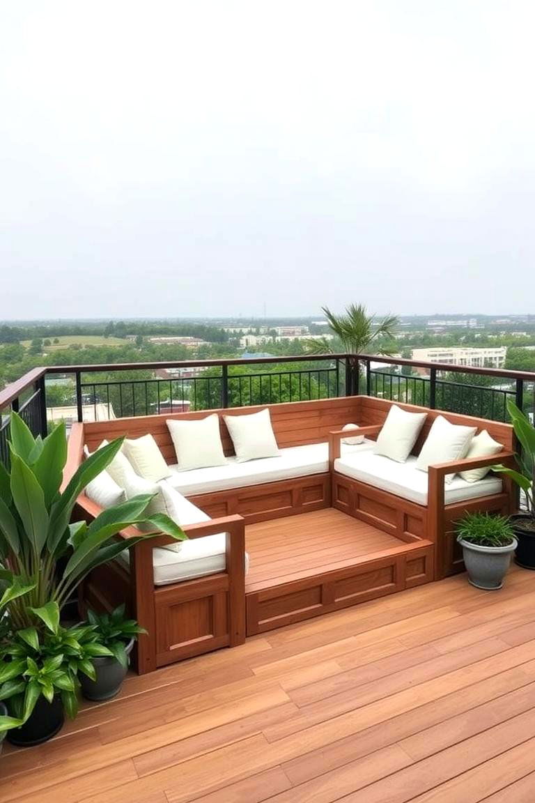 Platform with Built in Seating - 24 Platform Deck Ideas