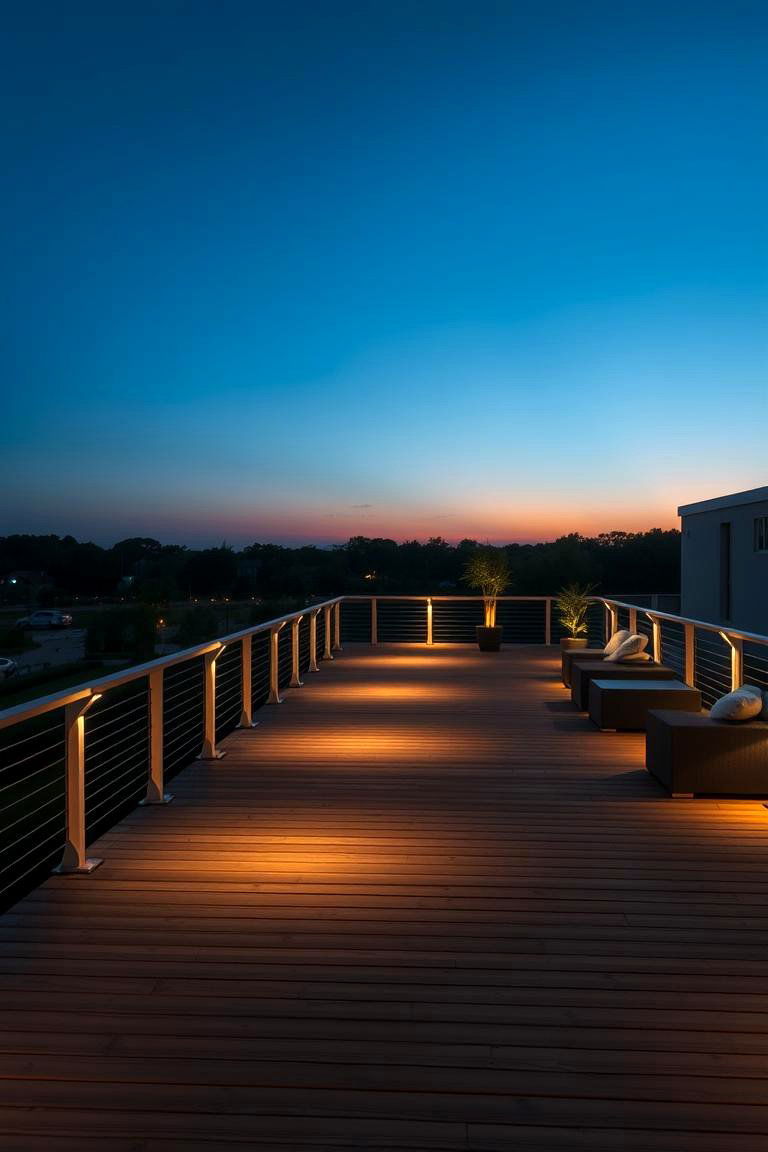 Platform with Outdoor Lighting - 24 Platform Deck Ideas