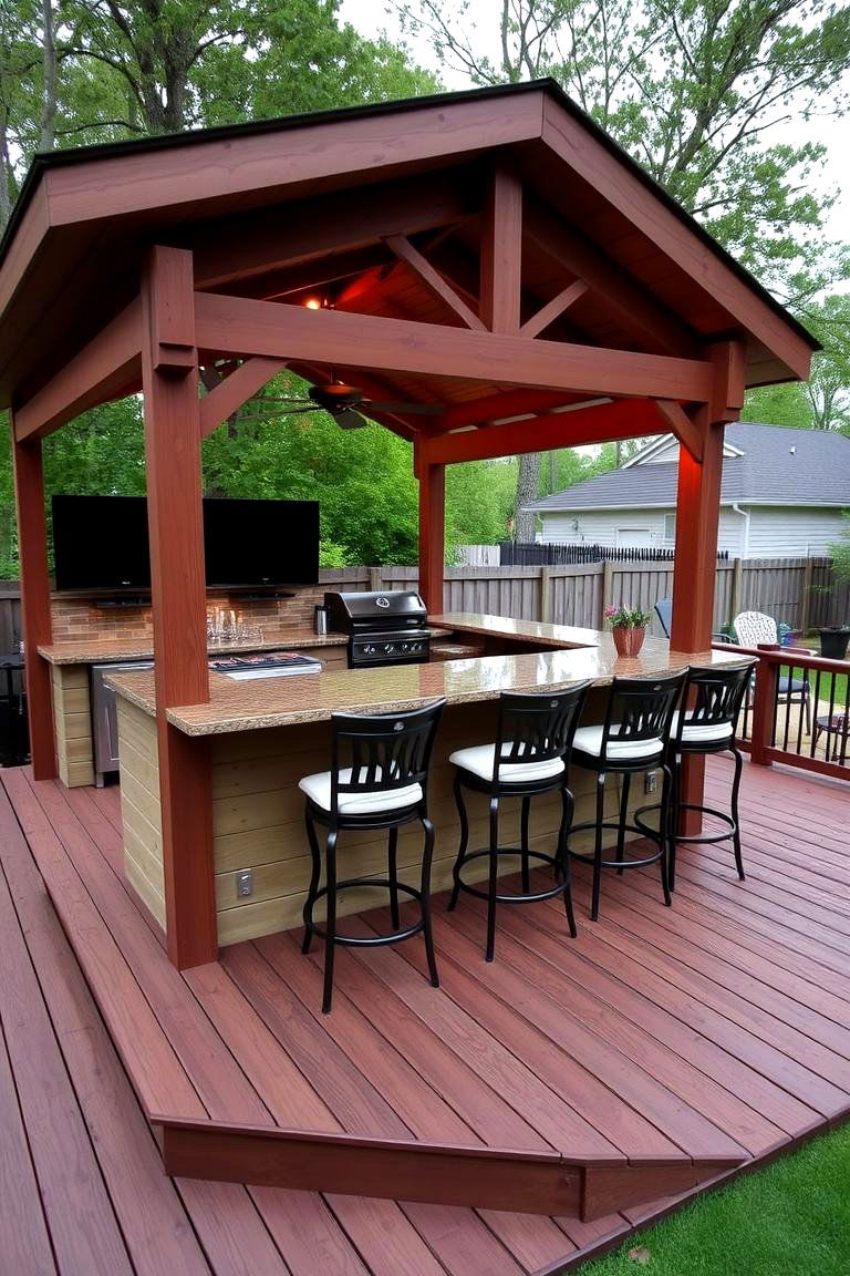 Platform with a Bar Area - 24 Platform Deck Ideas