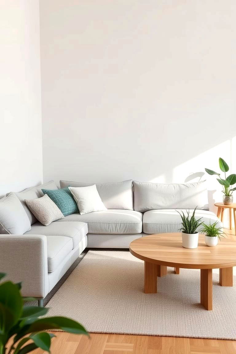 Play with Contrasting Dark and Light Wood - 24 Japandi Living Room Ideas