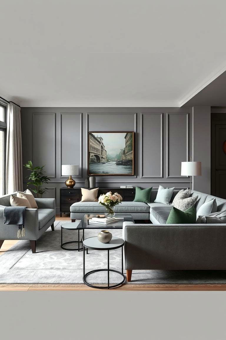 Play with Different Shades of Grey and Sage Green - 24 Grey and Sage Green Living Room Ideas