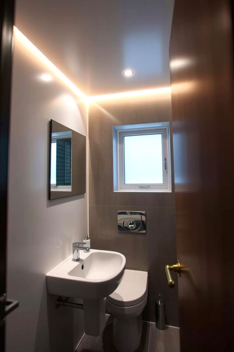 Play with Lighting - 24 Small Master Bathroom Ideas