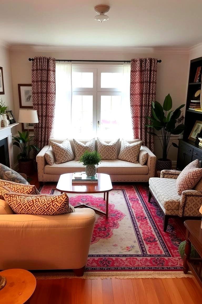 Play with Patterns and Textures - 24 Cozy Living Room Ideas