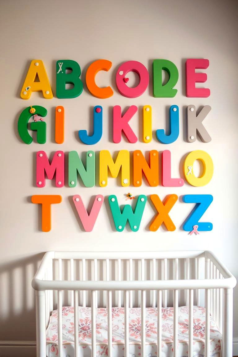 Playful Alphabet Wall - 24 Nursery Wall Decor Ideas