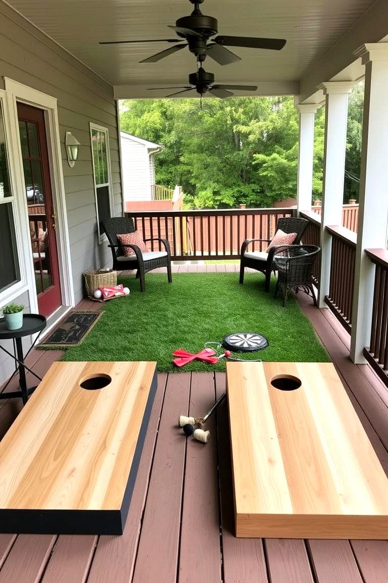 Playful Backyard Games Area - 24 Back Porch Ideas