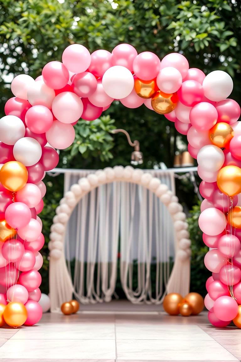 Playful Balloon Arch - 24 Wedding Backdrop Ideas