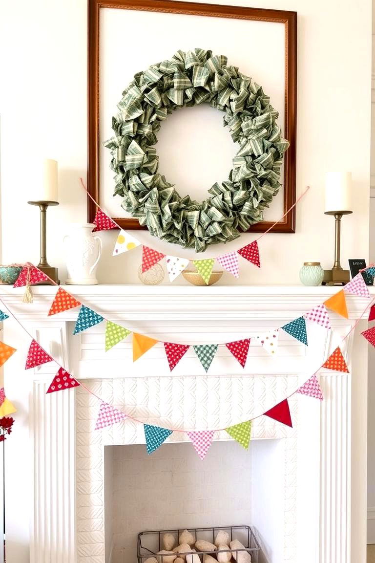 Playful Fabric Scrap Garland - 24 Mantel Garland Ideas