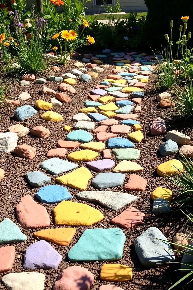 Playful Family Friendly Path - 24 Stepping Stone Walkway Ideas