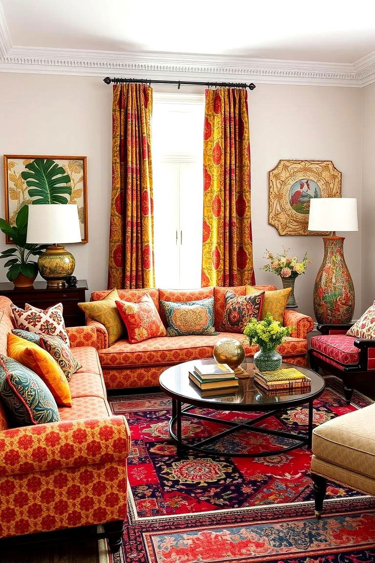 Playful Patterns and Prints - 24 Eclectic Living Room Ideas