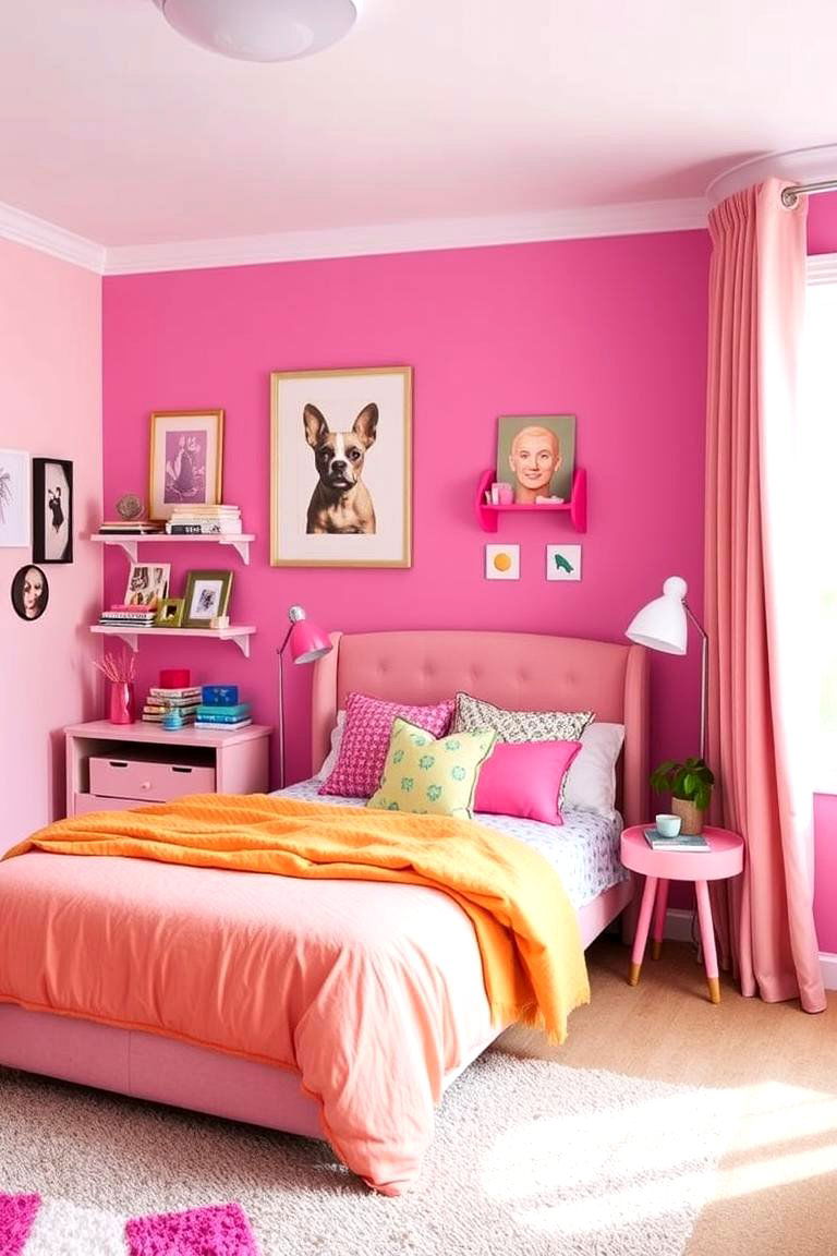 Playful Pink Accents - 24 Pink Bedroom Ideas