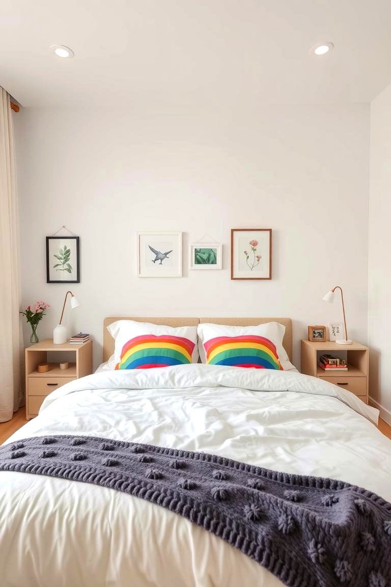 Playful Rainbow Accents - 24 Rainbow Bedroom Ideas
