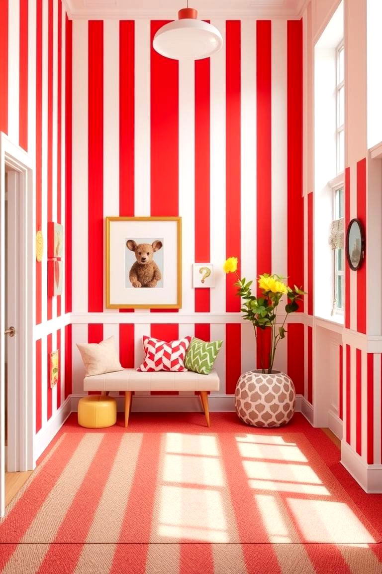 Playful Red and White Stripes - 24 Red Boy Room Ideas