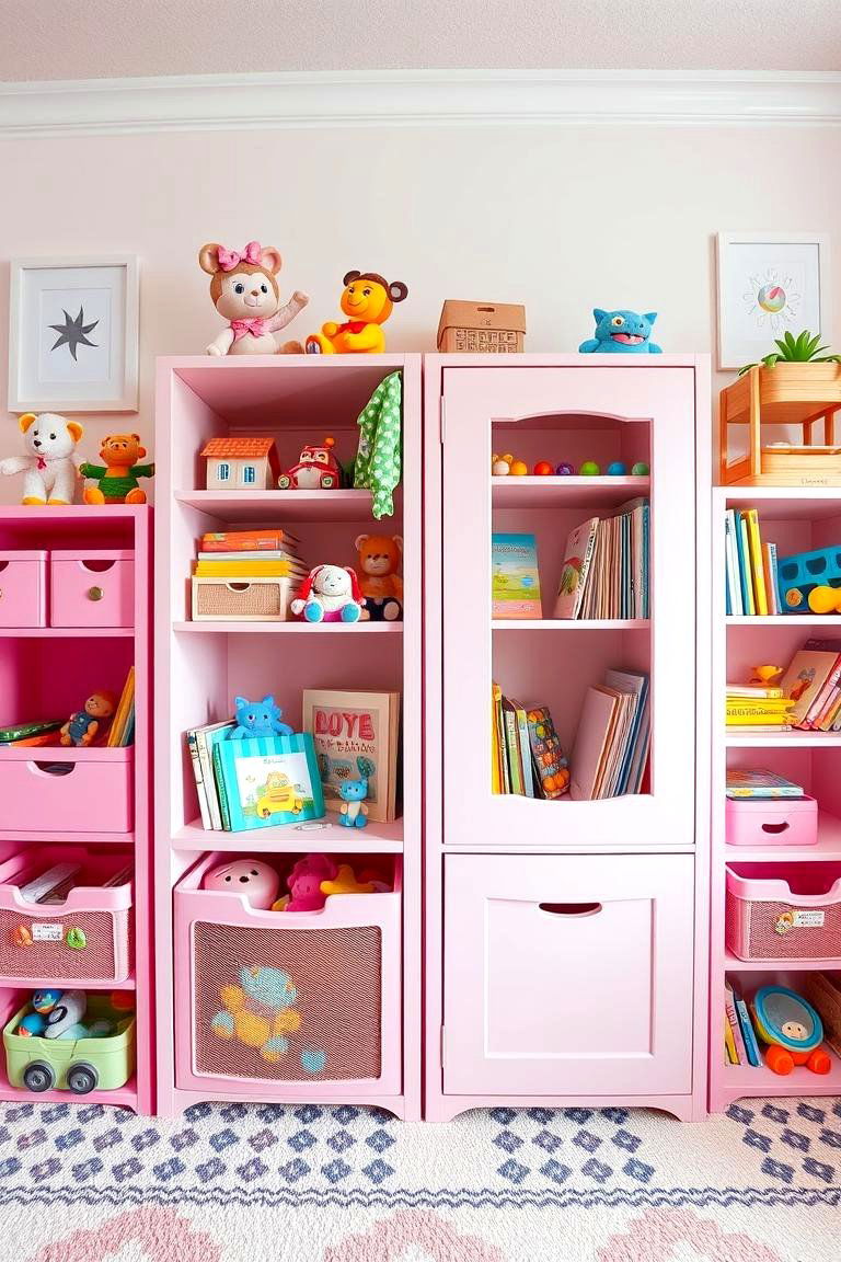 Playful Toy Storage - 24 Pink Nursery Ideas