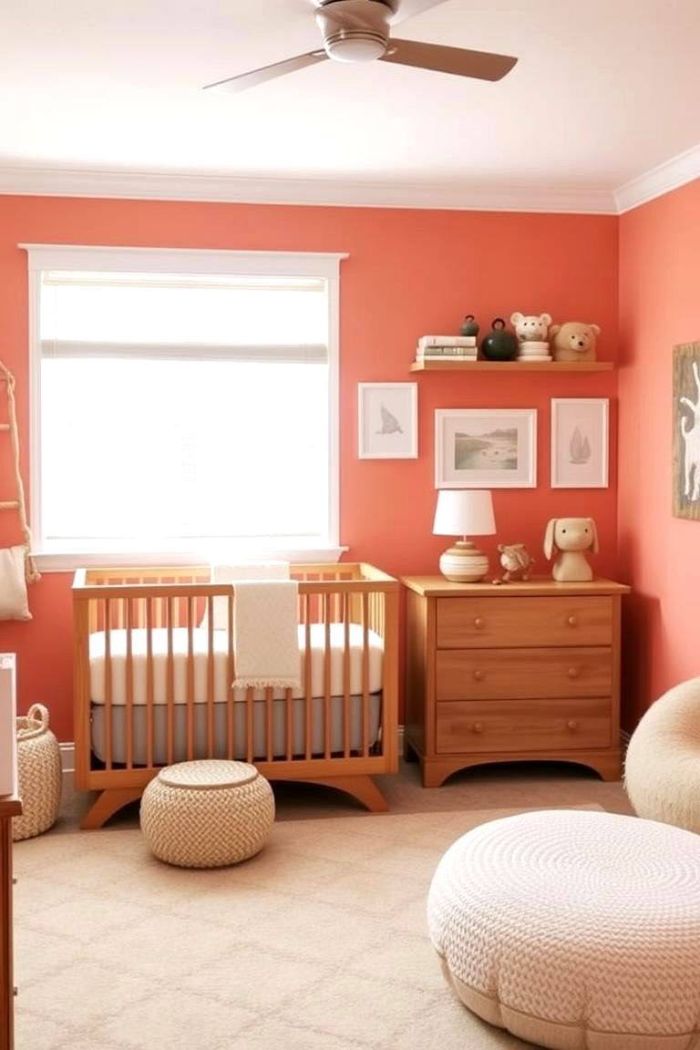 Playful Warmth with Coral - 24 Nursery Color Ideas