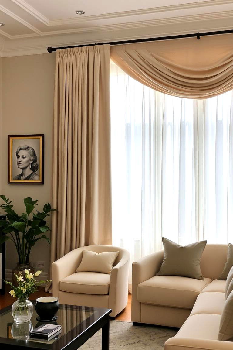 Pleated Curtains for Classic Elegance - 24 Living Room Curtain Ideas