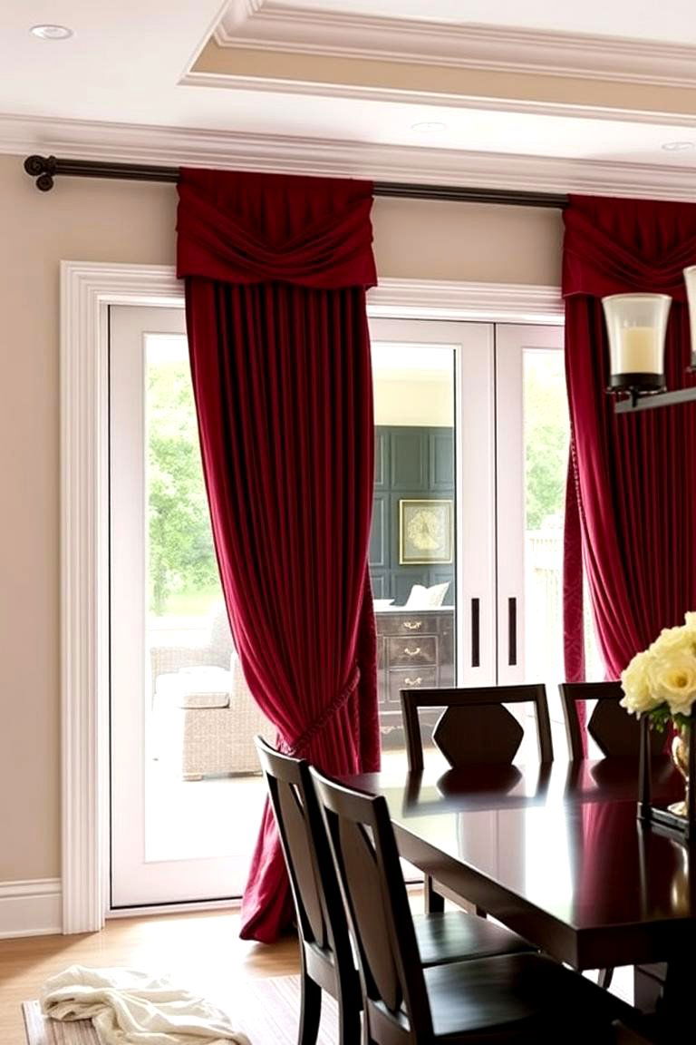 Pleated Curtains for a Formal Style - 24 Sliding Door Curtain Ideas