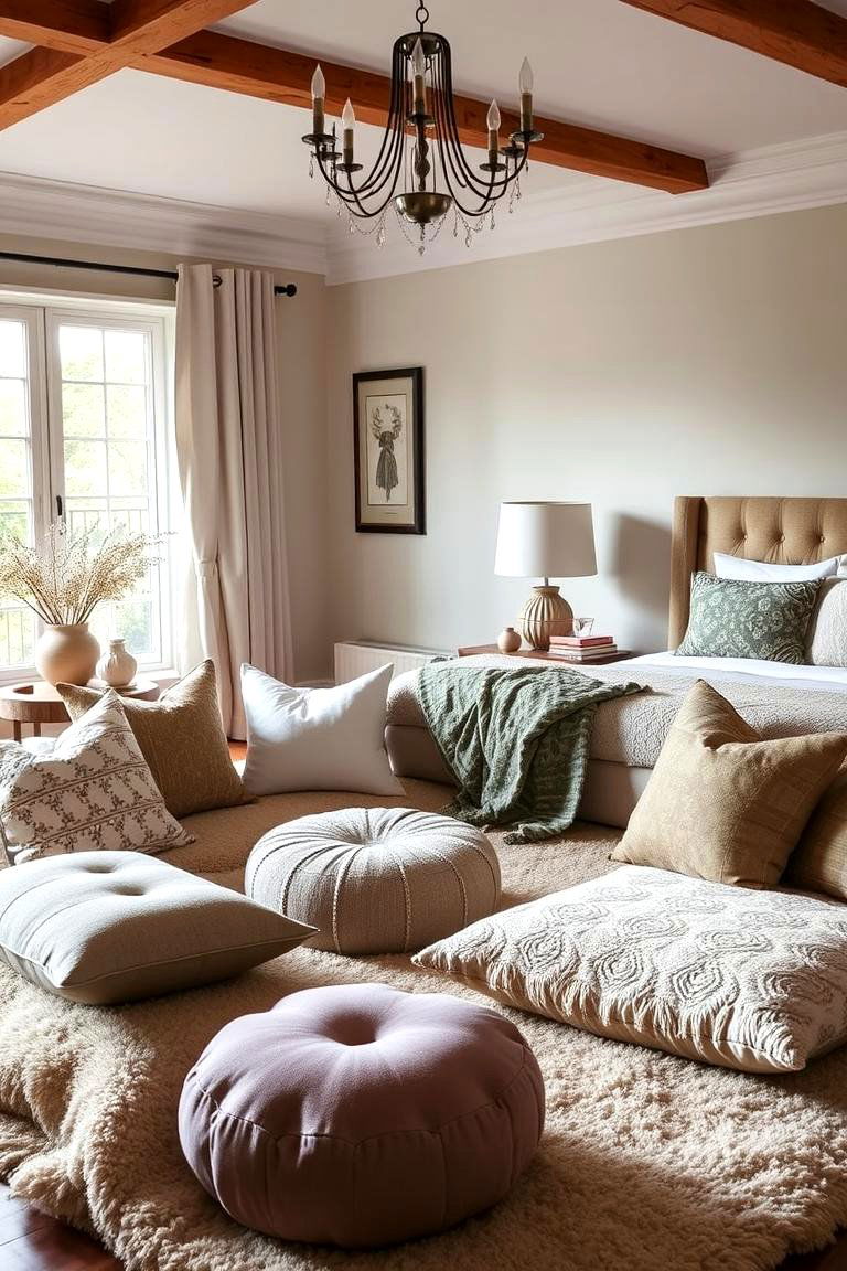 Plush Floor Seating - 24 Glam Bedroom Ideas
