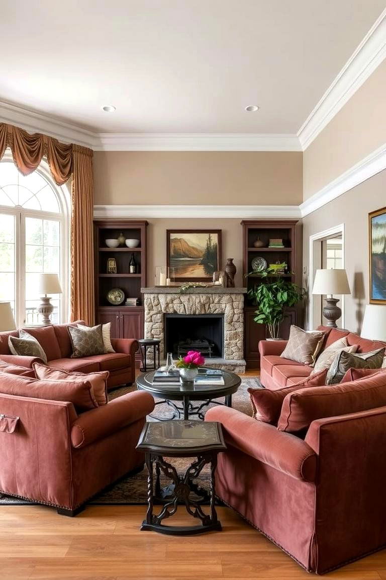 Plush Overstuffed Seating Arrangements - 24 Maximalist Living Room Design Ideas