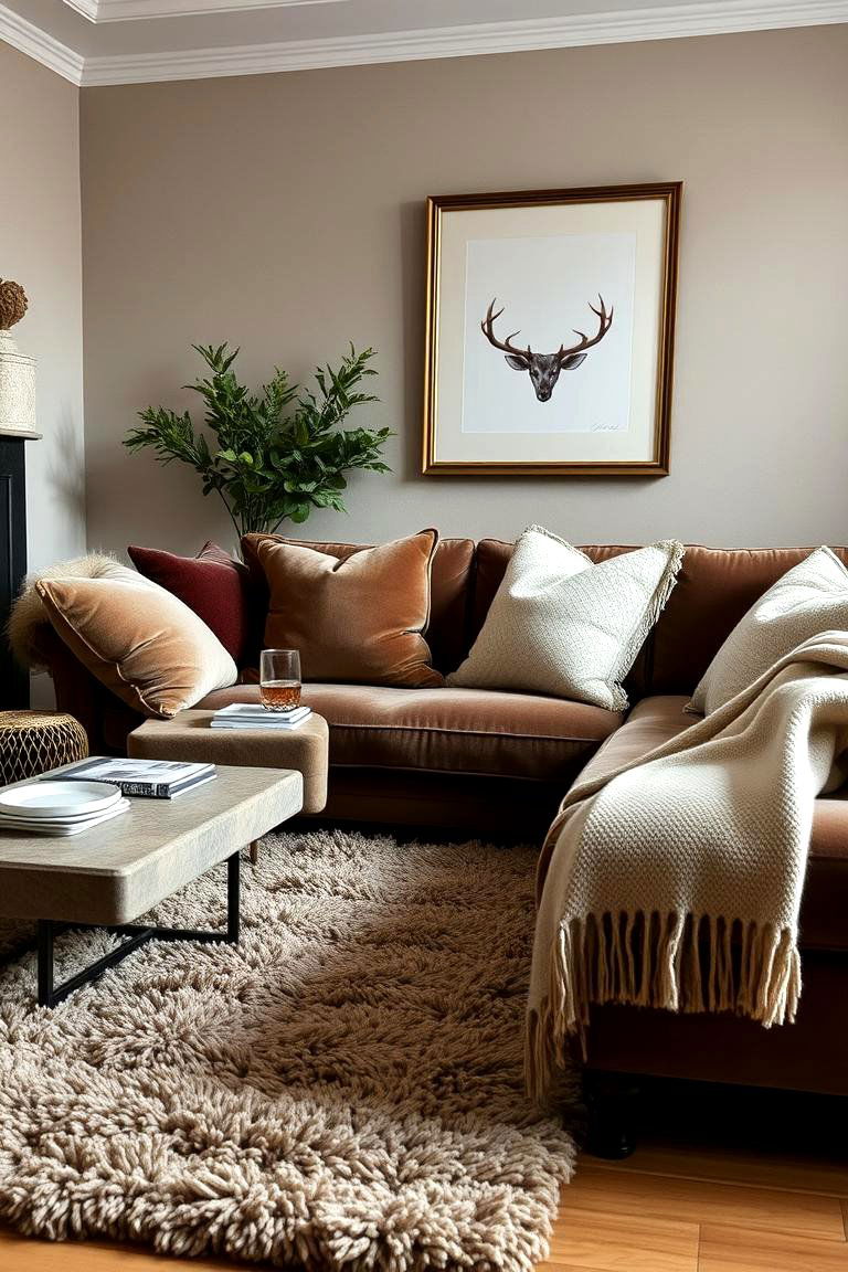 Plush Rugs and Textiles for Sensory Richness - 24 Luxury Living Room Ideas