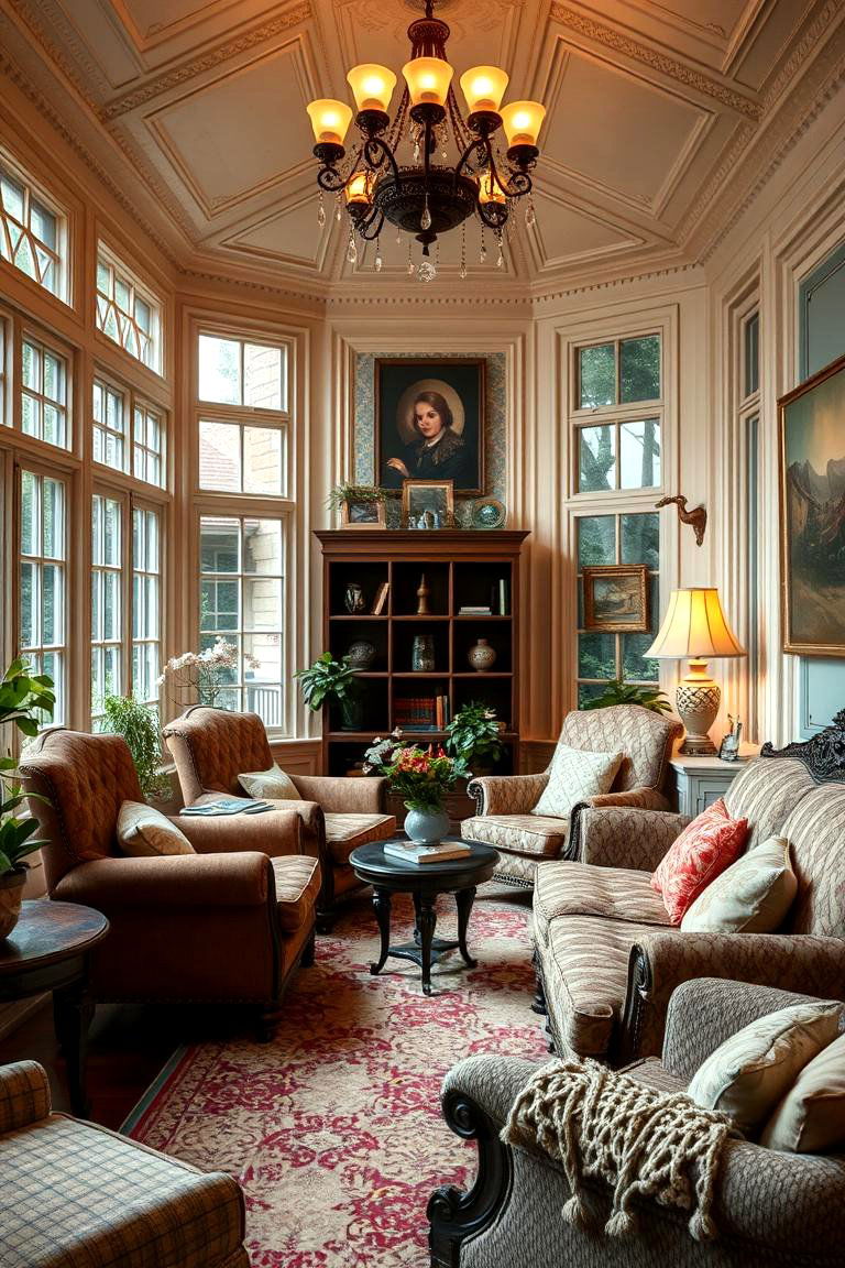 Plush Seating Arrangements for Comfort - 24 Victorian Sunroom Ideas