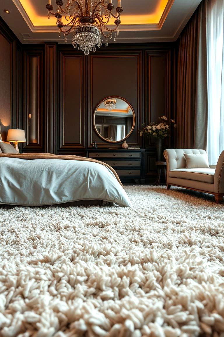 Plush Shag Rug Comfort - 24 bedroom rug ideas