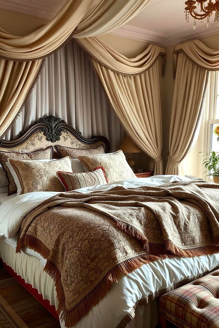 Plush Textiles and Comfortable Layers - 24 Blair Waldorf Bedroom