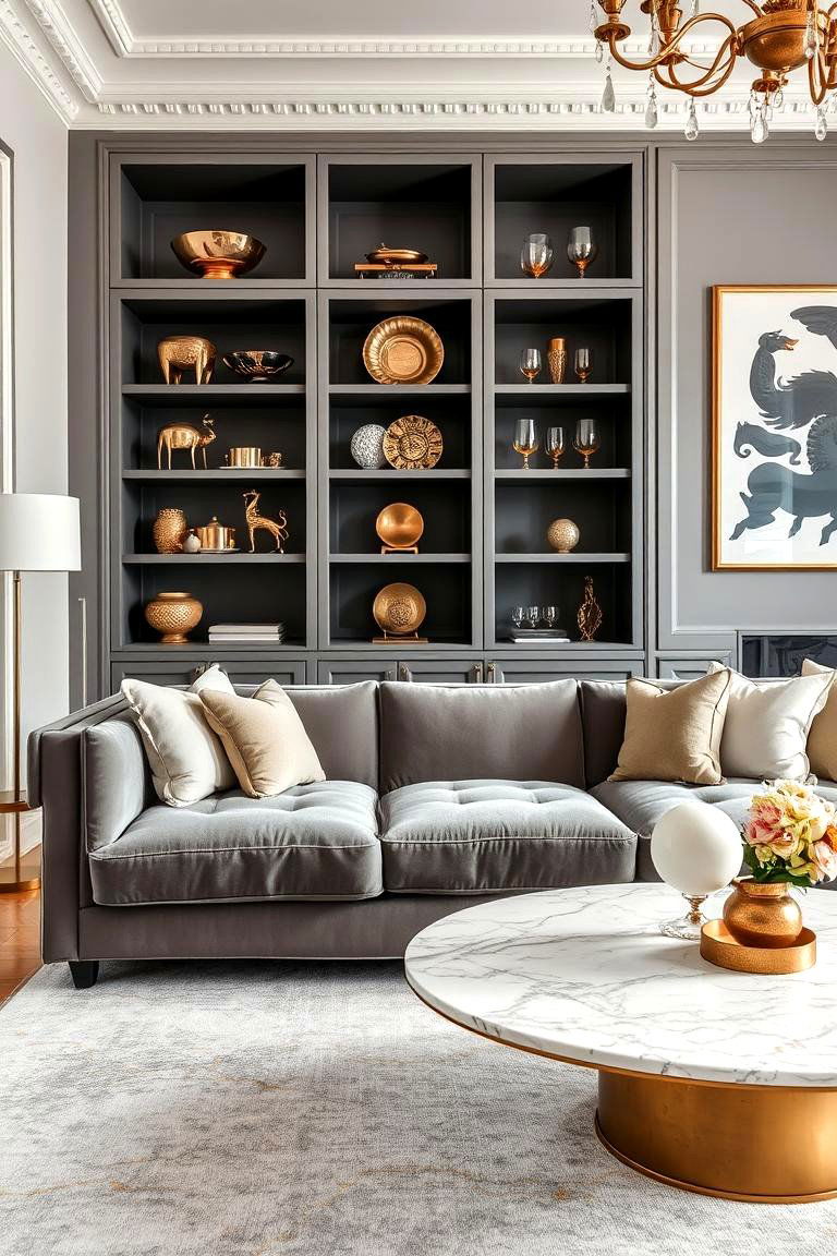Plush Throw Pillows - 24 Glam Living Room Ideas