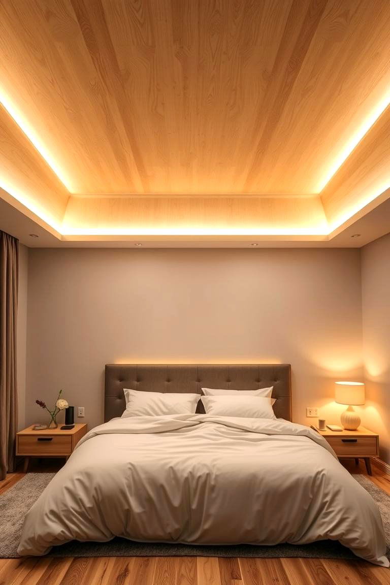 Plywood Backlit Ceiling - 24 Plywood Ceiling Ideas