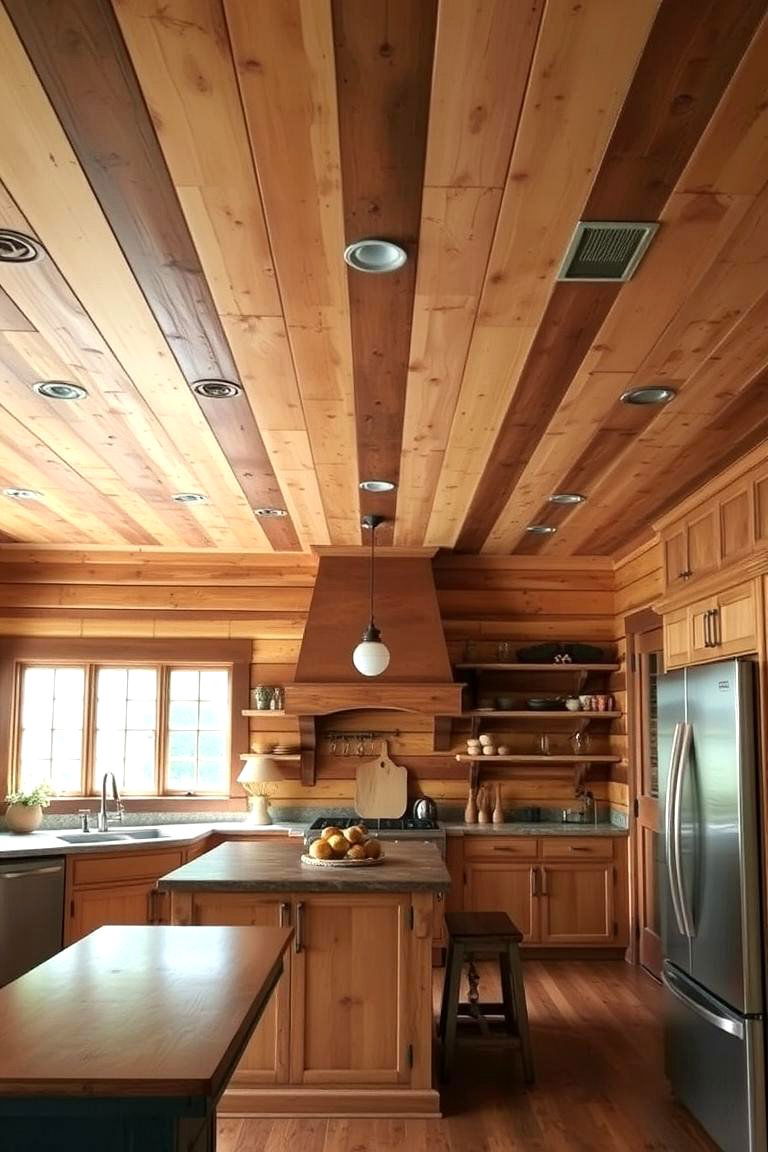 Plywood Reclaimed Wood Look Ceiling - 24 Plywood Ceiling Ideas