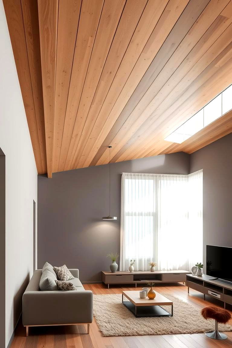 Plywood Slatted Ceiling - 24 Plywood Ceiling Ideas