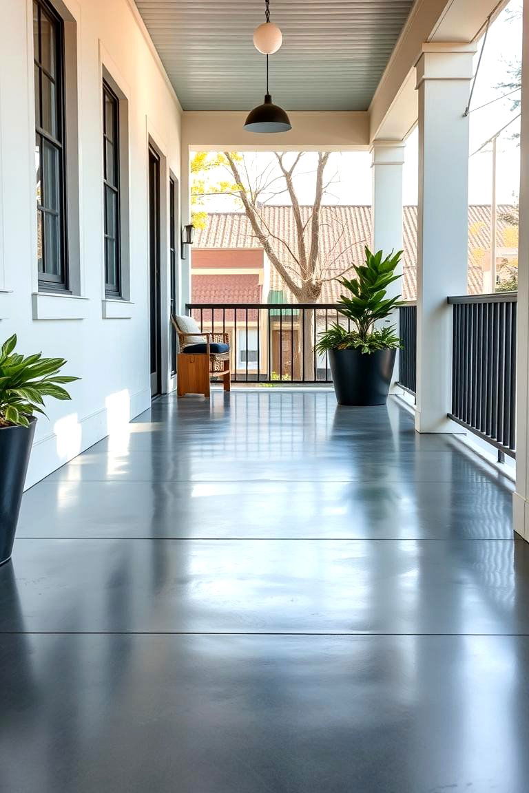 Polished Concrete Flooring - 24 Porch Flooring Options