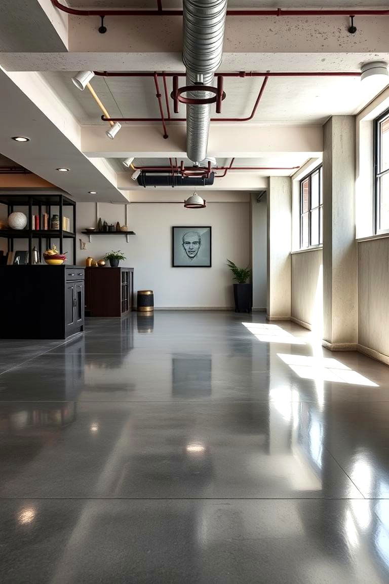 Polished Concrete Flooring - 24 Basement Floor Ideas