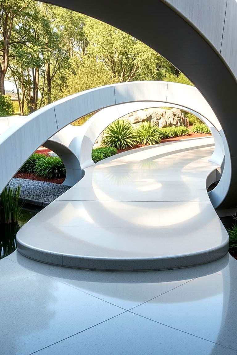 Polished Concrete Garden Bridges - 24 Concrete Garden Ideas