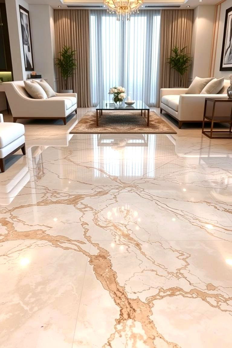 Polished Marble Epoxy Floors - 24 Epoxy Floor Designs