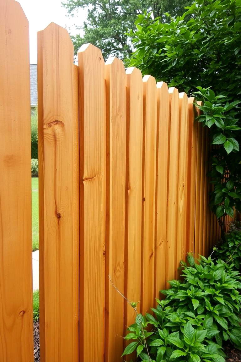 Polished Wood Stain for a Natural Look - 24 Fence Painting Ideas