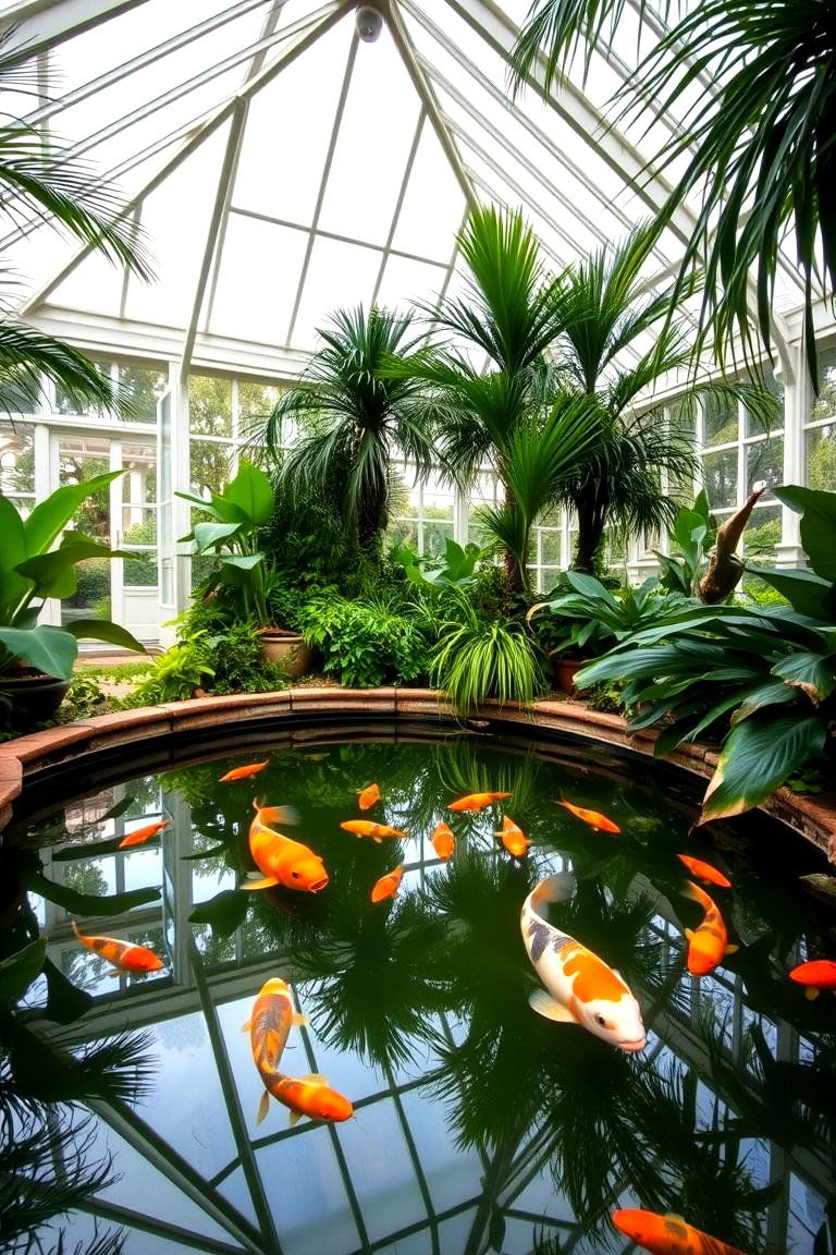 Pond in a Greenhouse or Conservatory - 24 Koi Pond Ideas