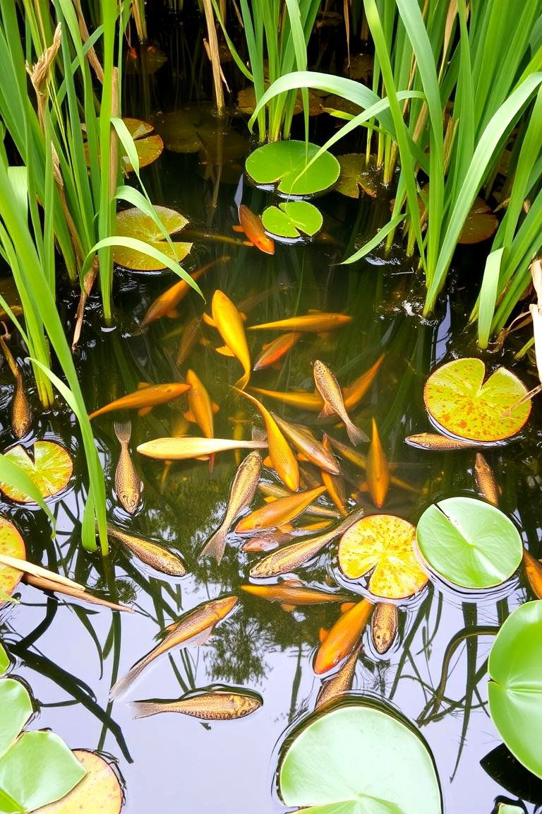Pond with Fish and Frog Habitat - 24 Backyard Pond Ideas