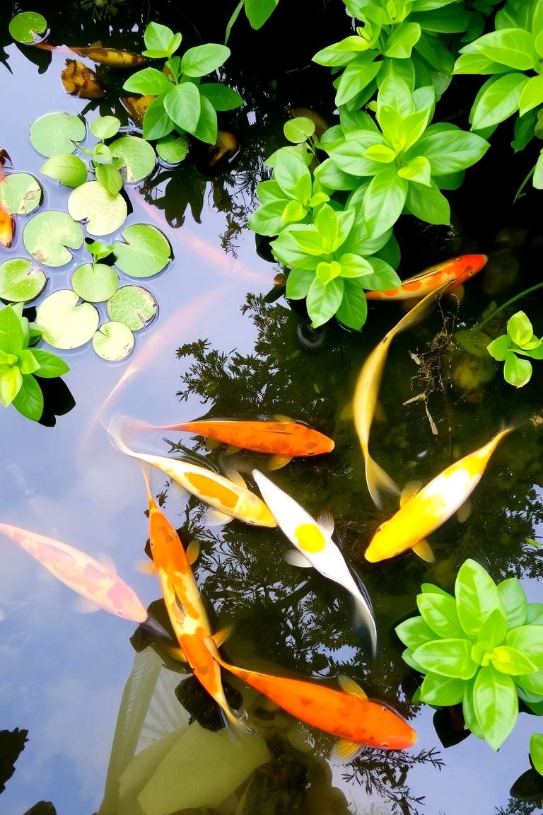 Pond with Fish and Plants - 24 Fish Pond Ideas