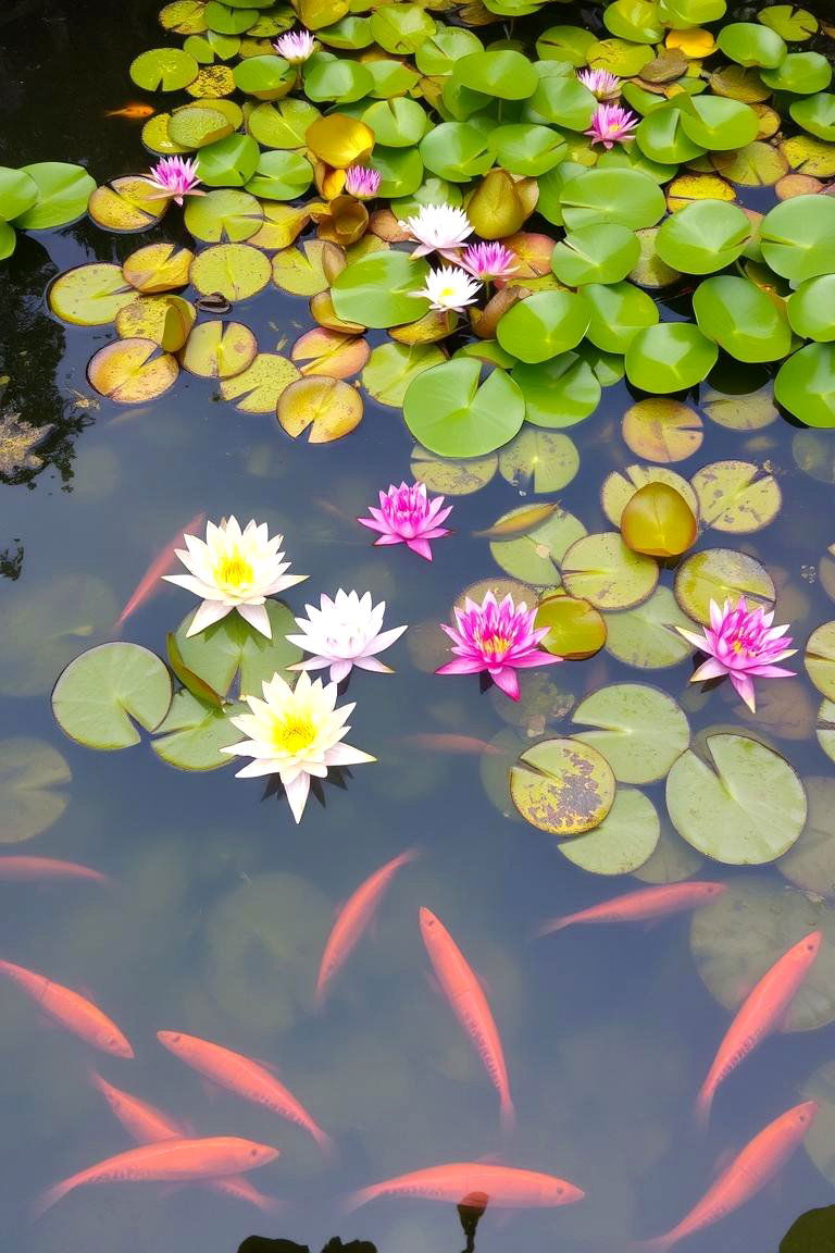 Pond with Fish and an Aquatic Garden - 24 Fish Pond Ideas